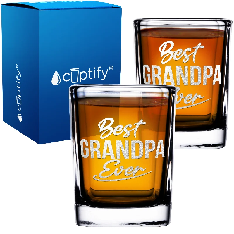 Best Grandpa Ever 2oz Square Shot Glasses - Set of 2