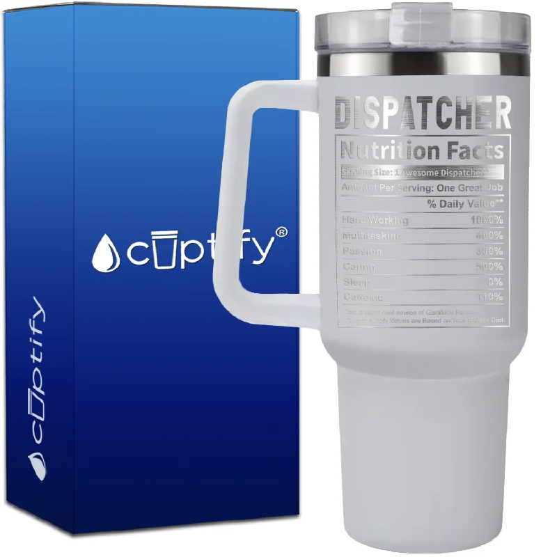 Dispatcher Nutrition Facts on 40oz Dispatcher Traveler Mug