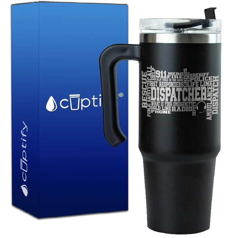 Dispatcher Word Art on 30oz Dispatcher Travel Mug