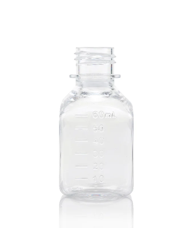 EZBio Titanium Square Bottle, PETG,24-415mm 60ml Non Ster No Cap, 192/CS