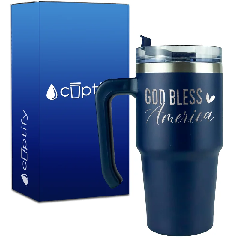 God Bless America on 20oz 4th of July Travel Mug