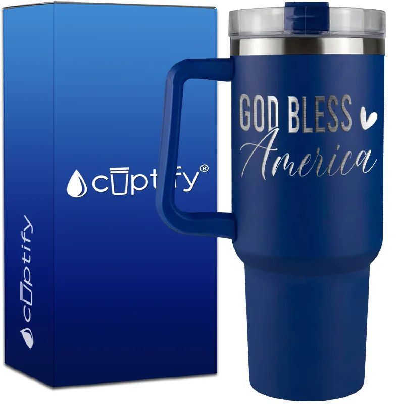 God Bless America on 40oz 4th of July Traveler Mug