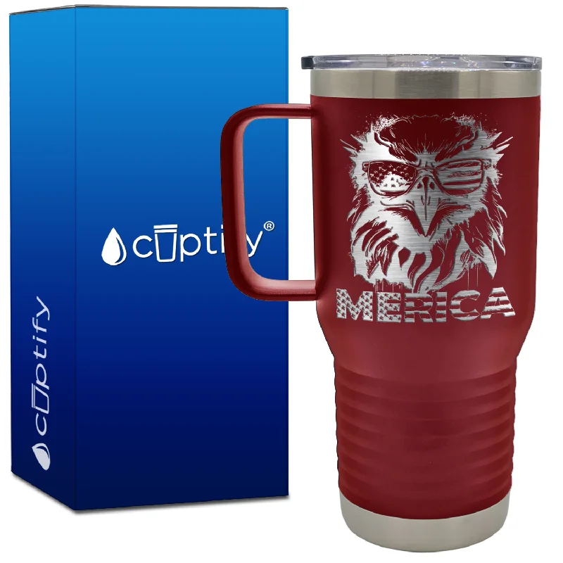 Merica Eagle 20oz 4th of July Travel Mug