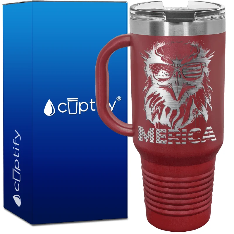 Merica Eagle 40oz 4th of July Travel Mug