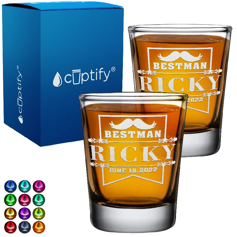 Personalized Best Man 2oz Shot Glasses - Set of 2