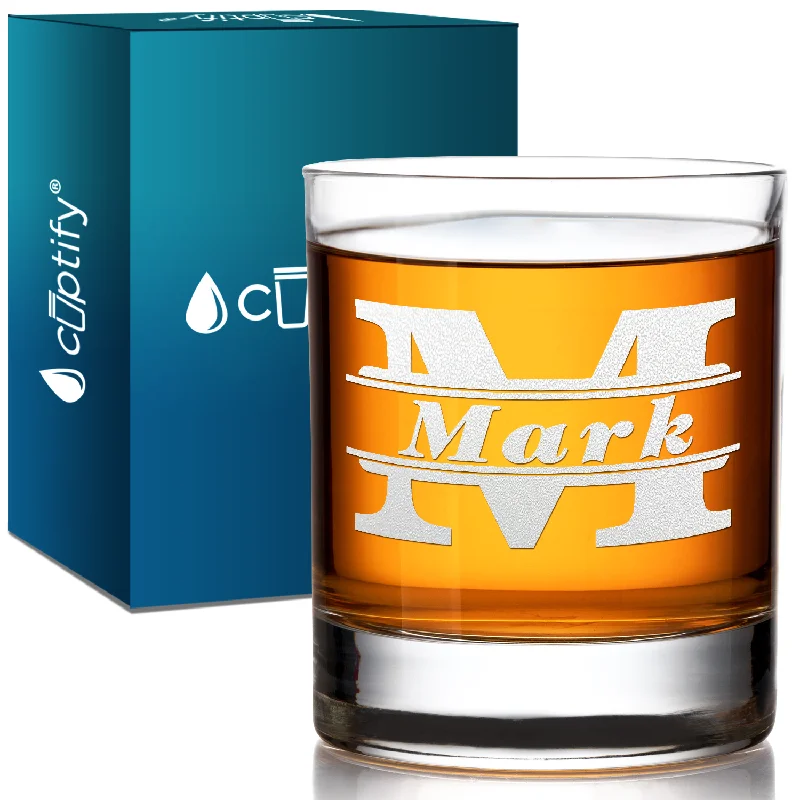 Personalized Initial Classic Block 10.25oz Whiskey Glass