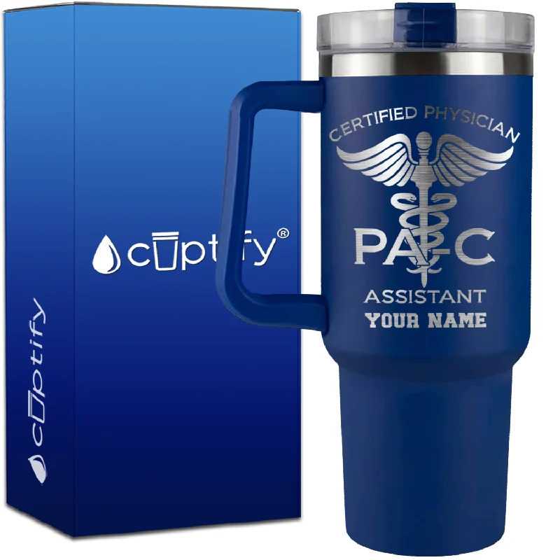 Personalized PA-C Certified Physician Assistant on 40oz Medical Traveler Mug