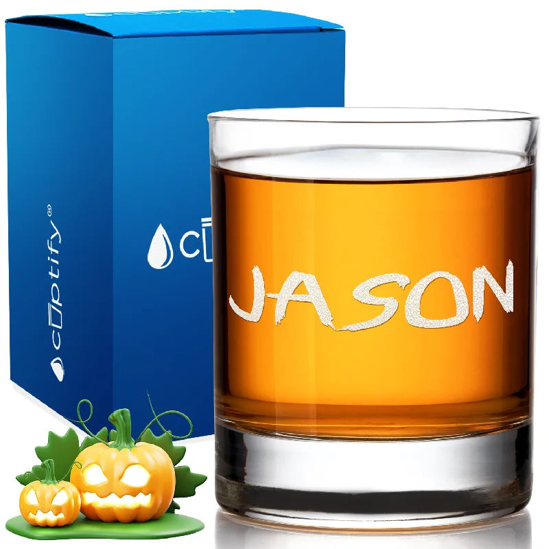 Personalized Scary Halloween Style 10.25oz Whiskey Glass