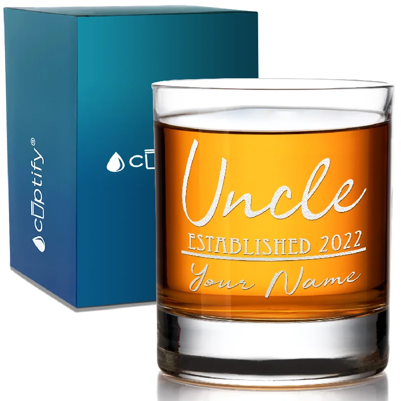 Personalized Uncle Established Customized 10.25oz Whiskey Glass