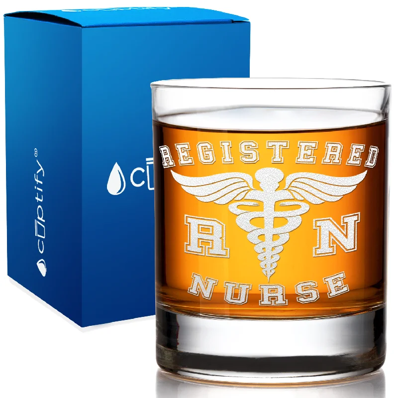 RN Registered Nurse on 10.25oz Whiskey Glass