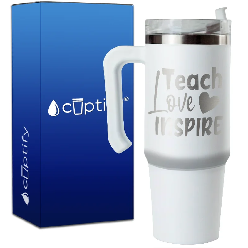 Teach Love Inspire on 30oz Teacher Travel Mug