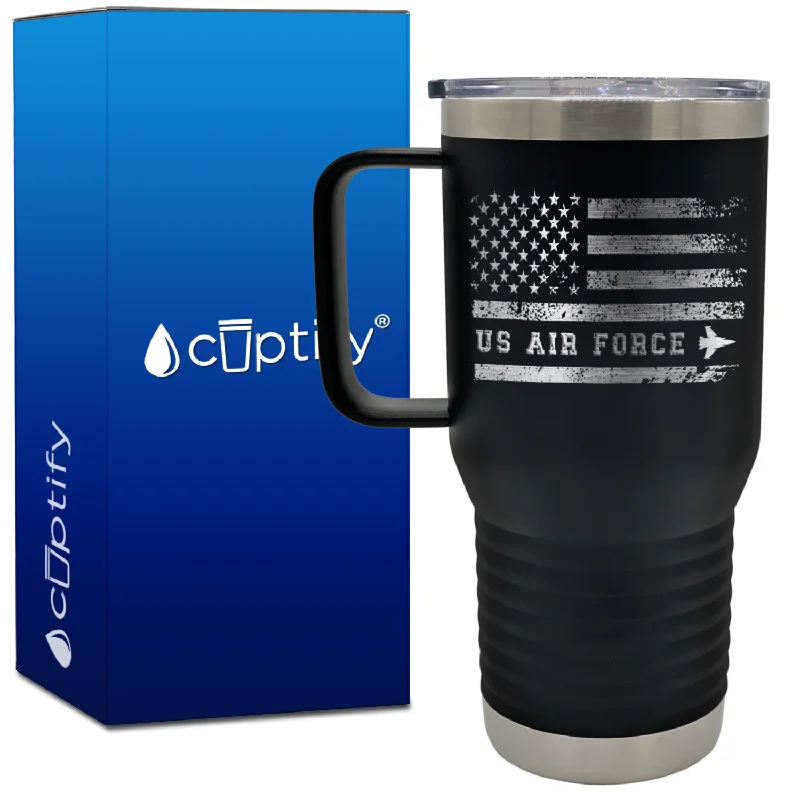 US Air Force Distressed Flag 20oz Travel Mug