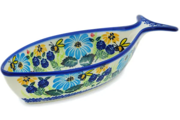 10" Fish Shaped Platter - Summer Bees