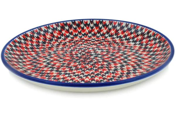 8" Salad Plate - Red Houndstooth