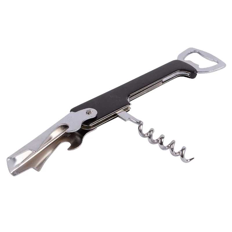 Black Metal 3-in-1 Corkscrew & Bottle Opener - By Ashley