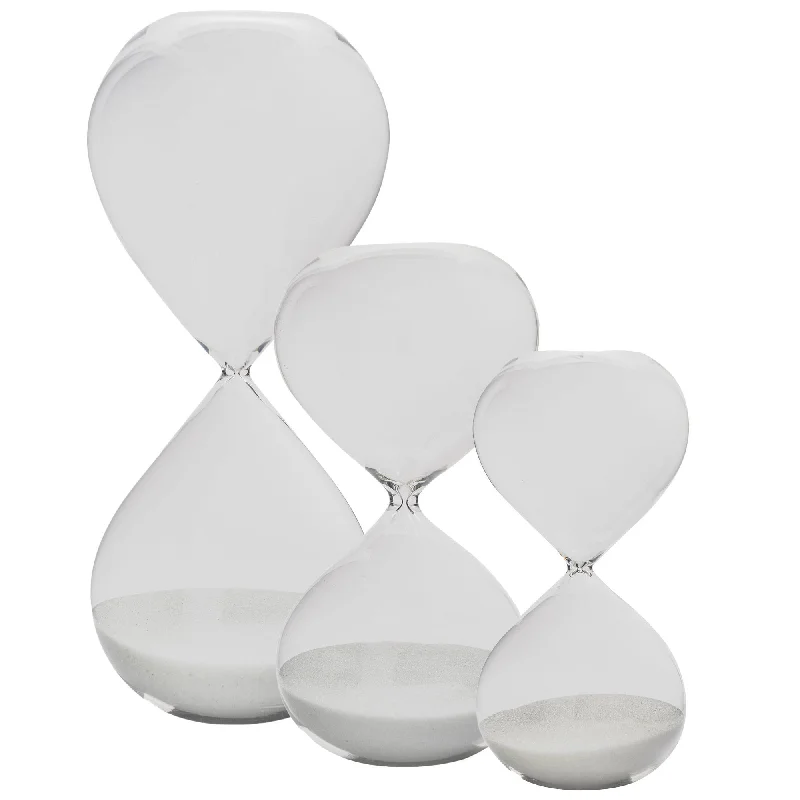 3pc Glass Sand Timer Set - 3 Sizes - By Nicola Spring