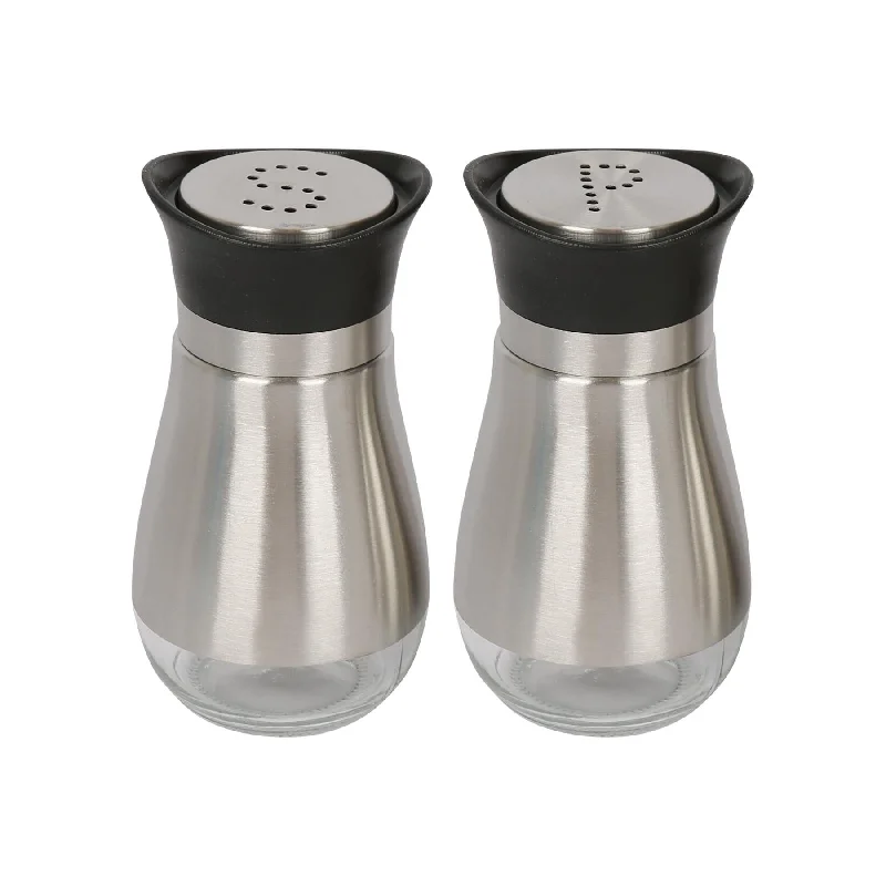 Stainless Steel Salt & Pepper Shaker Set - Silver - By Ashley